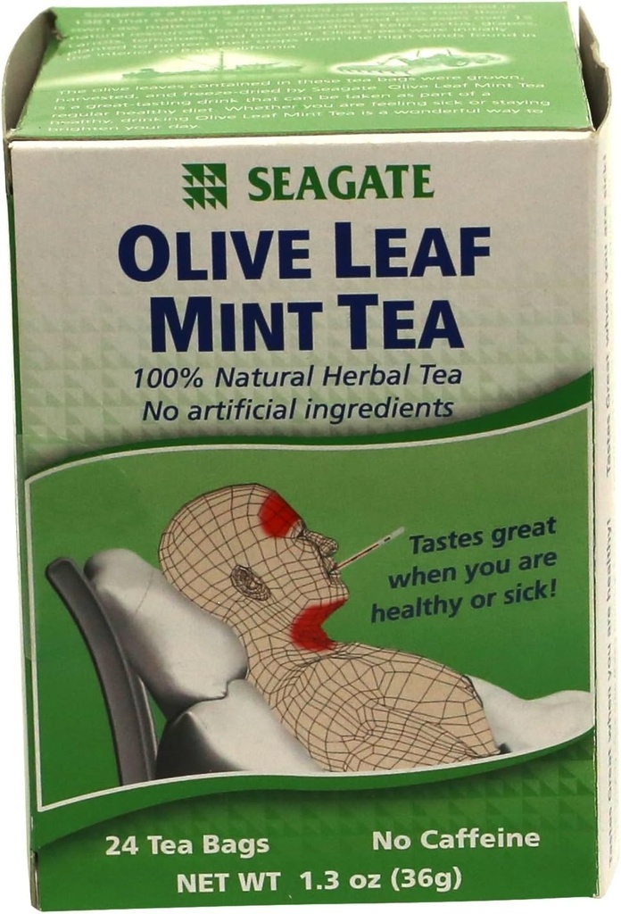 Seagate Products Olive Leaf Herbal Mint Tea 24 Greve (pakke med 1)
