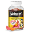 Airborne C-vitamin 500 mg (per servering) - Assorted Fruit Flavored Kids Gummies (63 Tæl i en flaske), Glutenfri immunsupporttillæg med vitaminer C E, Selen