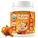 Orgain Organic Vegan Protein Powder, Pumpkin Spice Seasonal Flavor - 21g Plant Protein, 5g Prebiotic Fiber, Ingen laktoseingredienser, Ingen tilsat sukker, Non- GMO, For Shakes & Smoothies, 1.02 lb