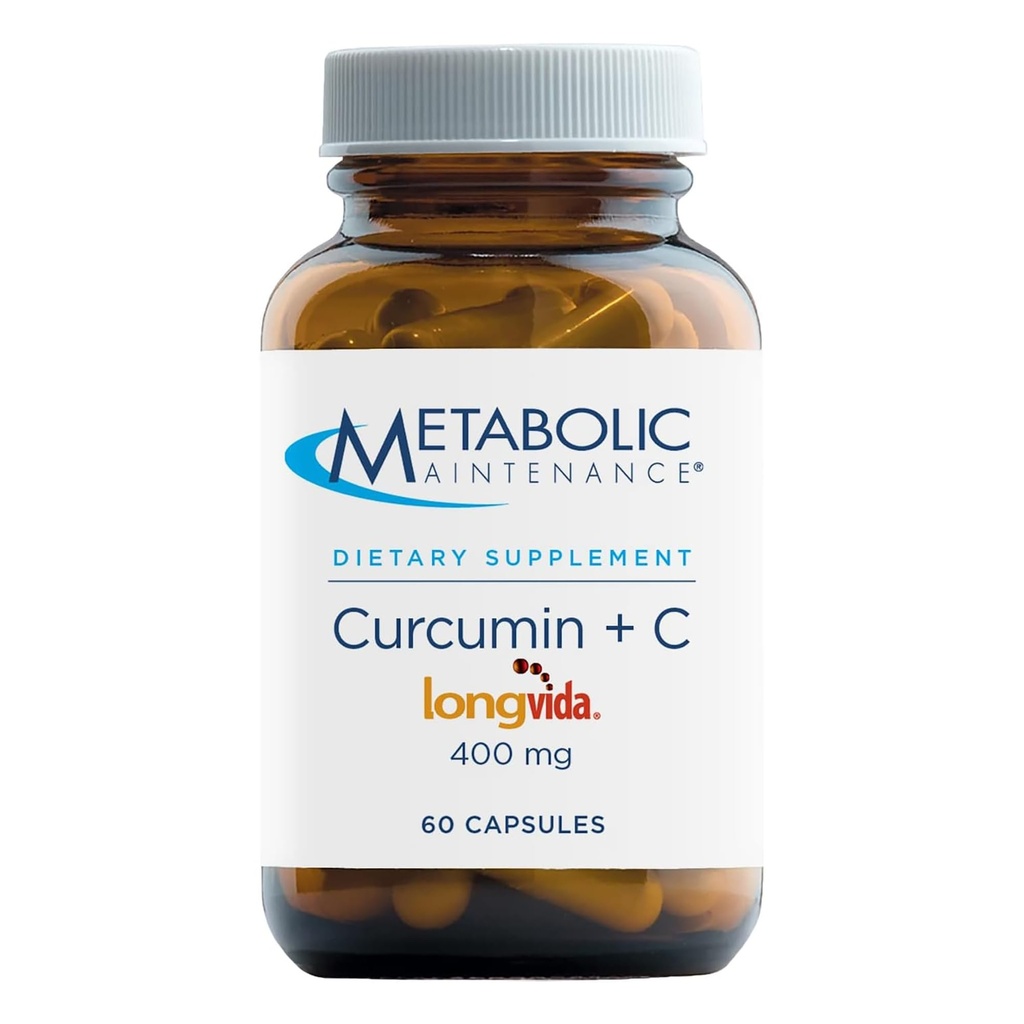 Metabolisk vedligeholdelse Curcumin + C - Longvida + C-vitamin Forbedret curcumin supplement til hjernefunktion og fælles mobilitet (60 kapsler)