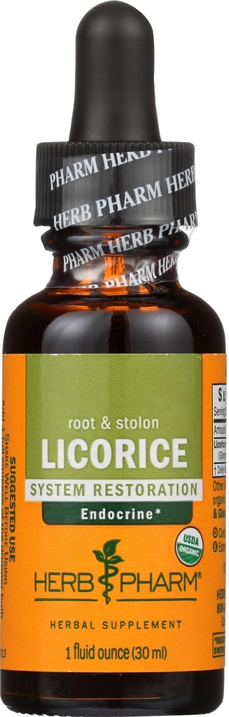 Herb Pharm Certified Organic Lakrids Liquid Extract til Endokrine System Support - 1 Ounce (DLIC01)