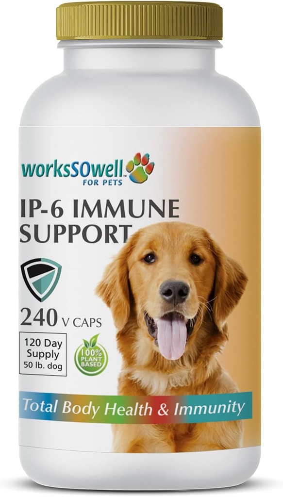 1 -TDC WorksSoWell IP- 6 Immunstøtte til hunde - 240 V- Caps - Hjælper med at fremme sunde knogler, tænder, Nyre, lever funktioner og hjerte-kar-sundhed - Total krop sundhed og immunitet