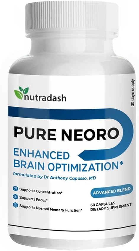 Pure Neoro Enhancer Brain Optimization - Pure Neoro Brain Supplement - Pure Neoro Boost Advanced Formel (60 kapsler - 1 måned Tilgang)
