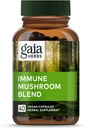 Gaia Herbs Immunsvamp Blend - immunsupportsvamp supplement til år- runde sundhed * - med Reishi, Cordyceps, Tyrkiet Hale, Shiitake, og Chaga Mushrooms - 40 Veganske kapsler (40-dages forsyning)