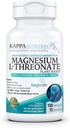 Kappa Nutrition drevet af Magbrain ™ Magnesium L- Threonat Plant- baseret, 420mg Elemental Magnesium (3 kapsler) fra 2,253mg, 150 Vegankapsler, Brain, Sleep & Muscle Support.