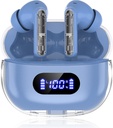 Blå Trådløse Earbuds P1 PRO, Earphones Trådløse Bluetooth hovedtelefoner med Clear Call Mics Øre Bud, Komfortabel Fit, IPX7 Vandtæt lang batteri liv, 30H Playtime til sport træning