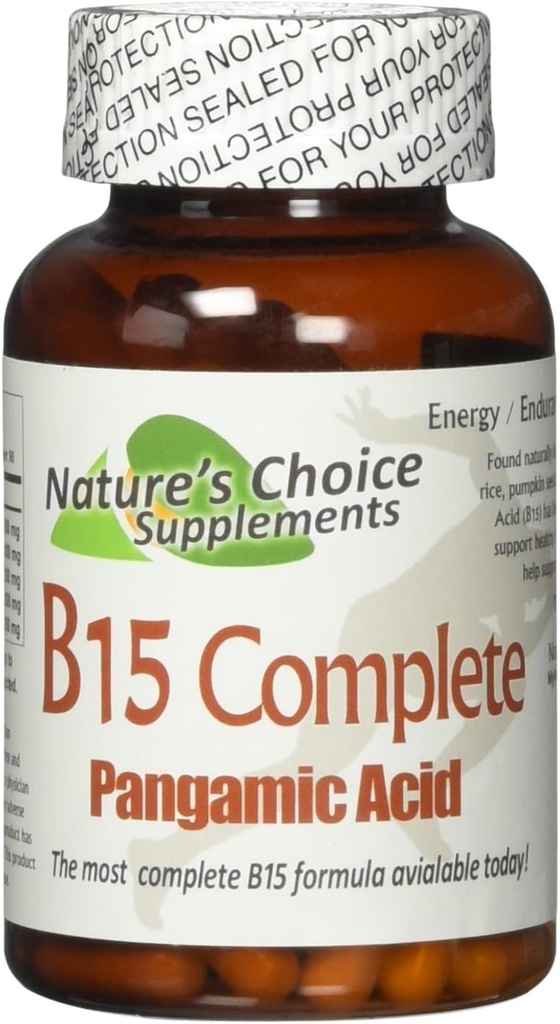 Nature 's Choice Supplements B15 Complete Extra Strength, Pangamic Acid, with TMG & DMG 500mg 90 Capsules