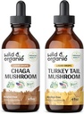 Wild & Organic Chaga Mushroom Tinktur 4 fl oz & Tyrkiet Tail Mushroom Tinktur 4 fl oz