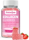 Collagen Gummies Note 124; Hår, Hud & Nails Gummies med Biotin Vitamin C, E, & Zink- Gummies 124; Strawberry Flavored