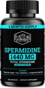 Spermidin supplement (1440mg af 99% Pure Spermidine Kosttilskud til kvinder & mænd) 4 Måneder Tilgang (100X mere potent end hvede Germ ekstrakt) 12MGS Per Servering For cellulær sundhed, Anti- Aging & energi