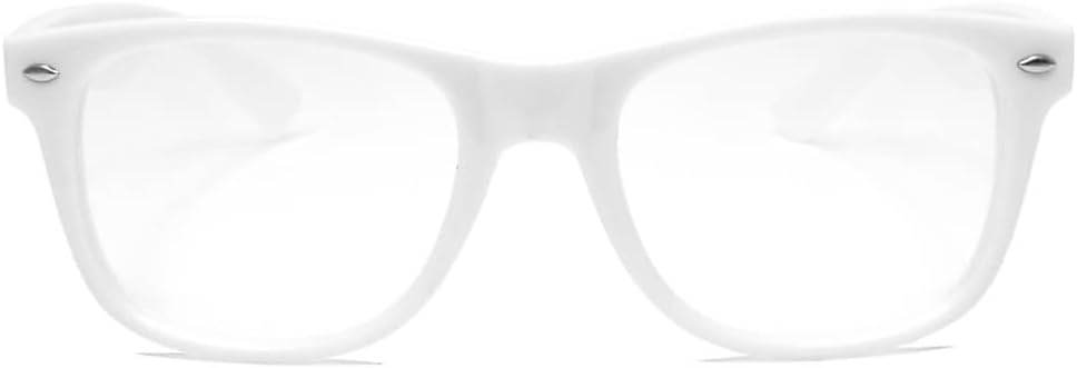 GloFX Ultimate Diffraction Glasser - Hvid - 3D Prisme Rainbow Effect - Stor Edm, Festival, Concert, Fyrværkeri, Julelys og Rave Tilbehør - Hvide Rammer