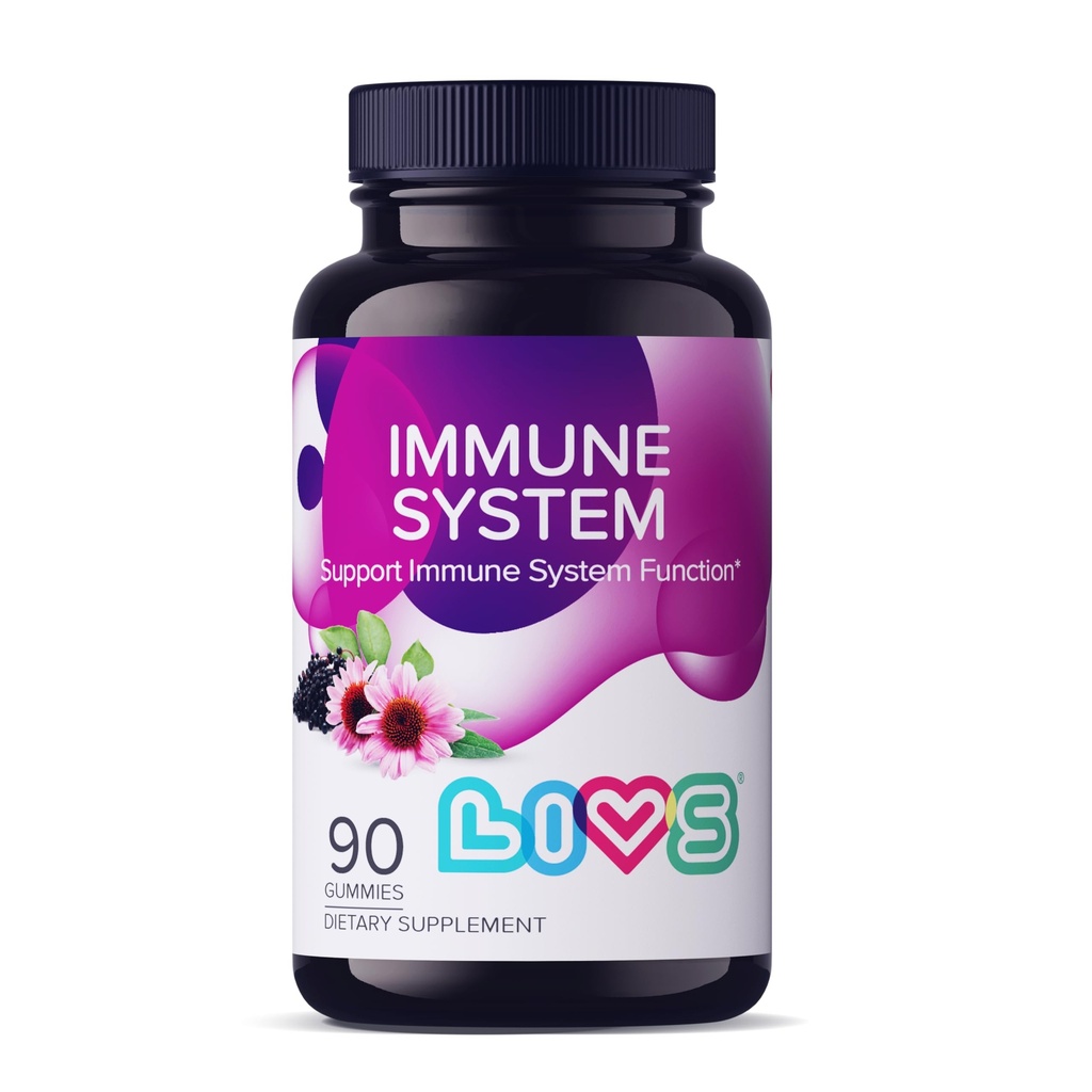 LIVS immunsystem Elderberry Gummies for adult & Kids against 124; Advanced immunsupport supplement med C-vitamin, Echinacea, & Propolis; 124; Vegan & Gluten Free Gummy Vitummy