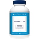 Vitamin Shoppe B- Complex 100 - Understøtter energiproduktion, nervesystem funktion & næringsstofmetabolisme - fremragende kilde til B1, B2, B6, B12, Niacin, folinsyre & biotin (300 Veggie Caps)