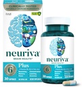 NEURIVA Plus Brain Supplement for Memory and Focus Clinical Tested Nootropics for Concentration for Mental Clarity, Cognitive Enhancement Vitaminer B6, B12, Phosphatidylserin 30 Kapsler