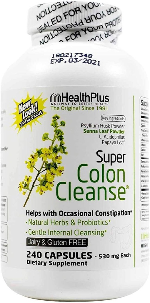Sundhed Plus Super Colon Cleanse, Kapsler Laxative, 240- Greve