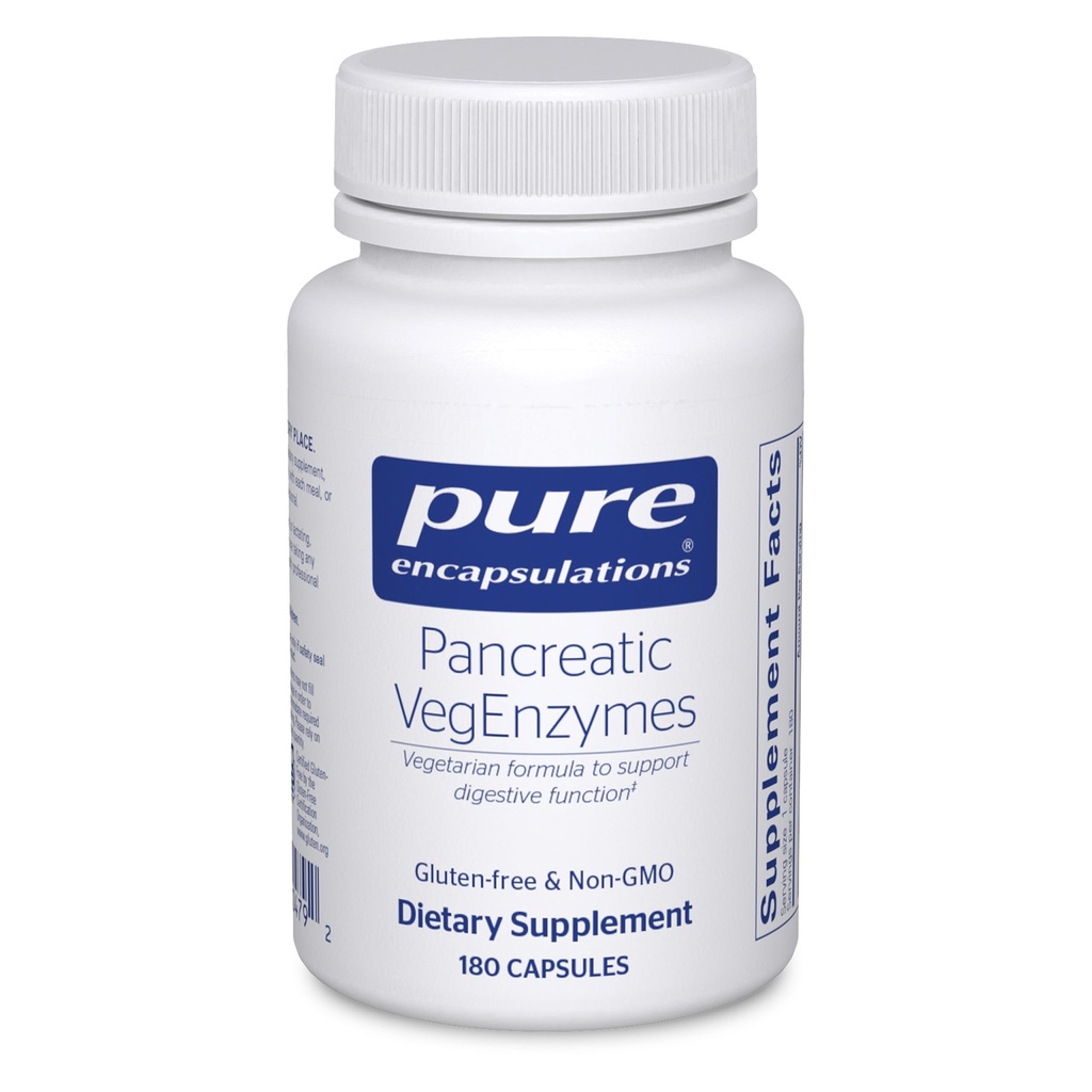 Pure Encapsulations Pancreatic VegEnzymes | Hypoallergenic Supplement for Carbohydrate, Lipid and Protein Digestion | 180 Capsules