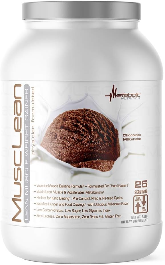 Metabolisk Nutrition - Mussure - Milkshake, Whey High Protein Meal Erstatning, Vedligeholdelse Nutrition, Lav Carb, Keto Diet, fordøjelsesenzymer, Chokolade, 2,5 Pound (25 ser)