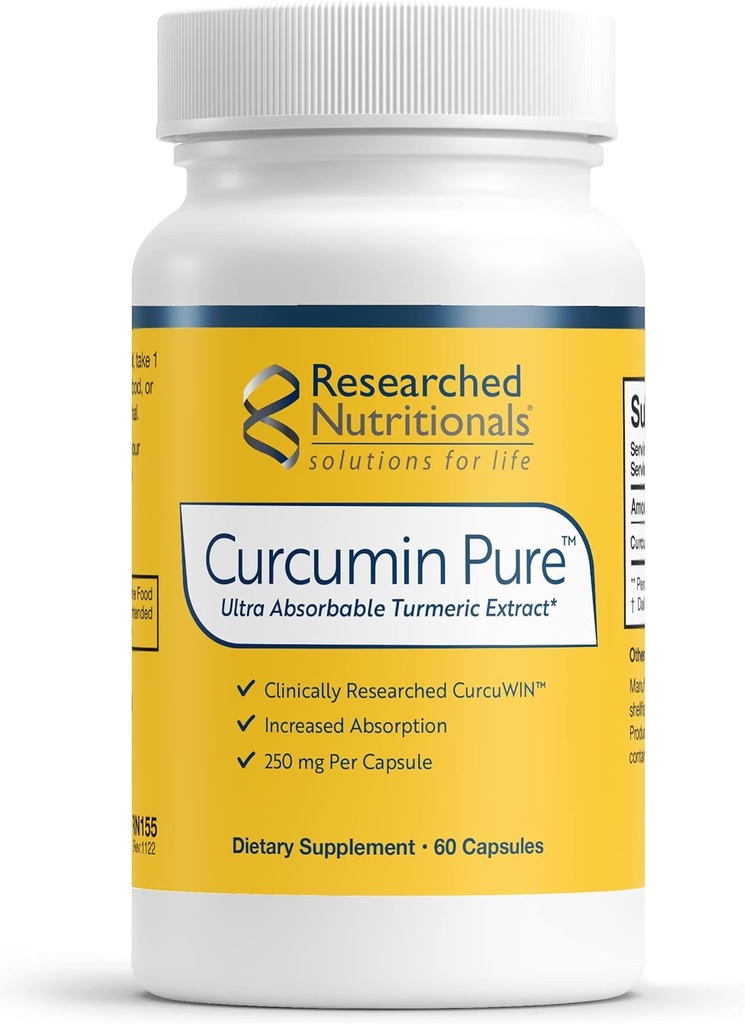 Forsøget næringsmidler Curcumin Pure - Klinisk researched Curcumin Extract, 46x Mere Absorberbar end traditionel gurkemeje Extract (60 Vegansk gurkemeje Kapsler)