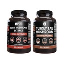 PURE ORIGINALSKE INGREDIENSER Reishi Mushroom & Tyrkiet Tail Mushroom Capsule Bundle (365 kapsler), Altid Pure, Ingen tilsætningsstoffer eller Fillers
