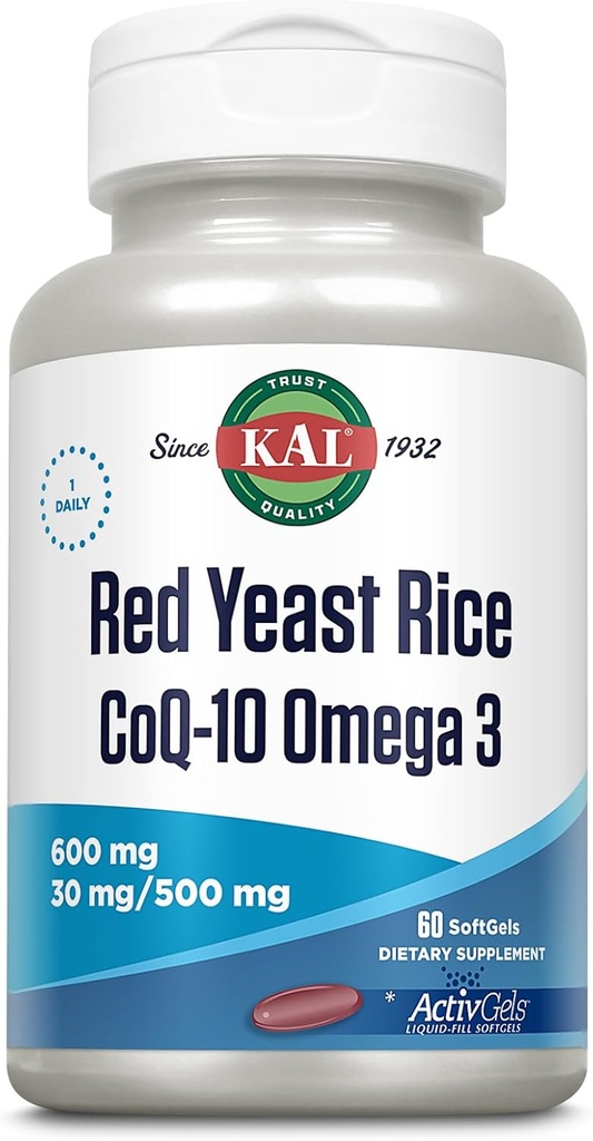 KAL Rød Gær Rice COQ10 Omega 3, 60 Greve