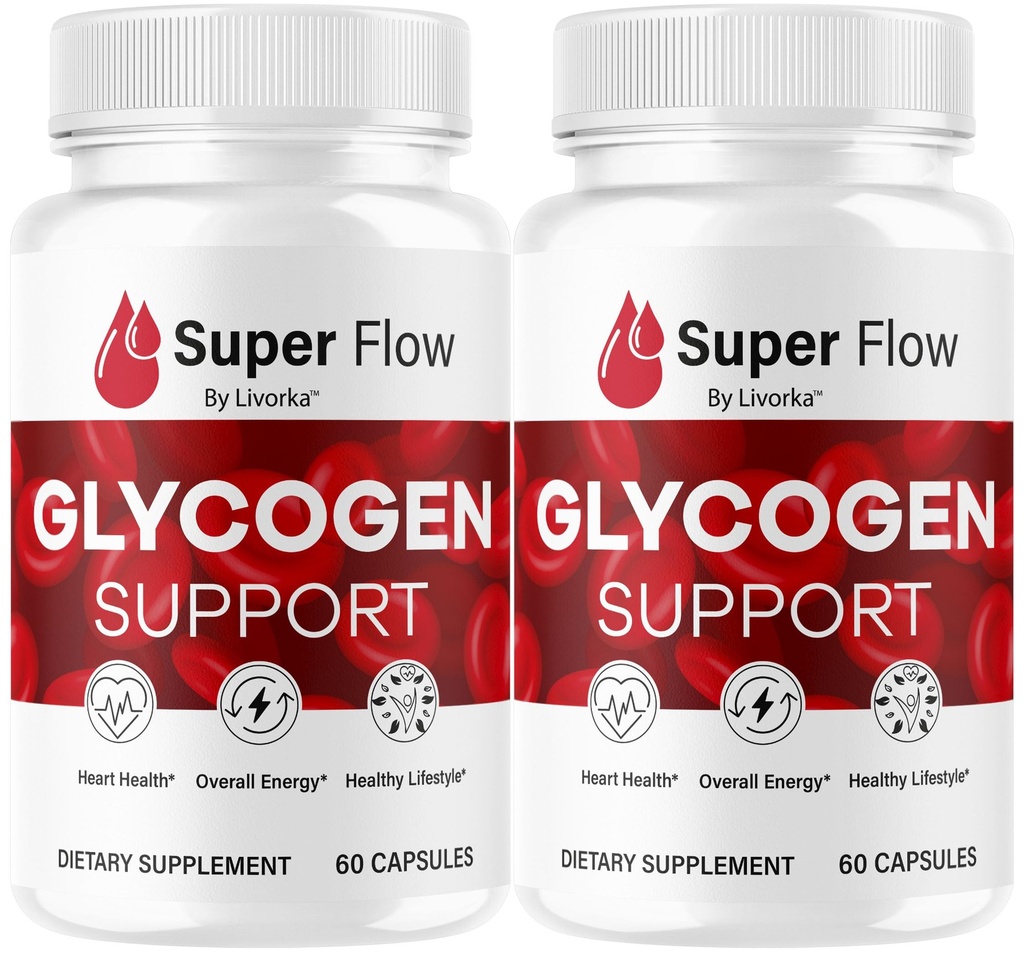 (2 Pack) Super Flow Glycogen - SuperFlow Glycogen Support Kapsler, Super Flow, Glycogen Support Super Flow, Officiel Support Glycogen Support, Super Flow Glycogen Optimizer, 60 Kapsler til 2 Måneder