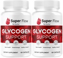 (2 Pack) Super Flow Glycogen - SuperFlow Glycogen Support Kapsler, Super Flow, Glycogen Support Super Flow, Officiel Support Glycogen Support, Super Flow Glycogen Optimizer, 60 Kapsler til 2 Måneder