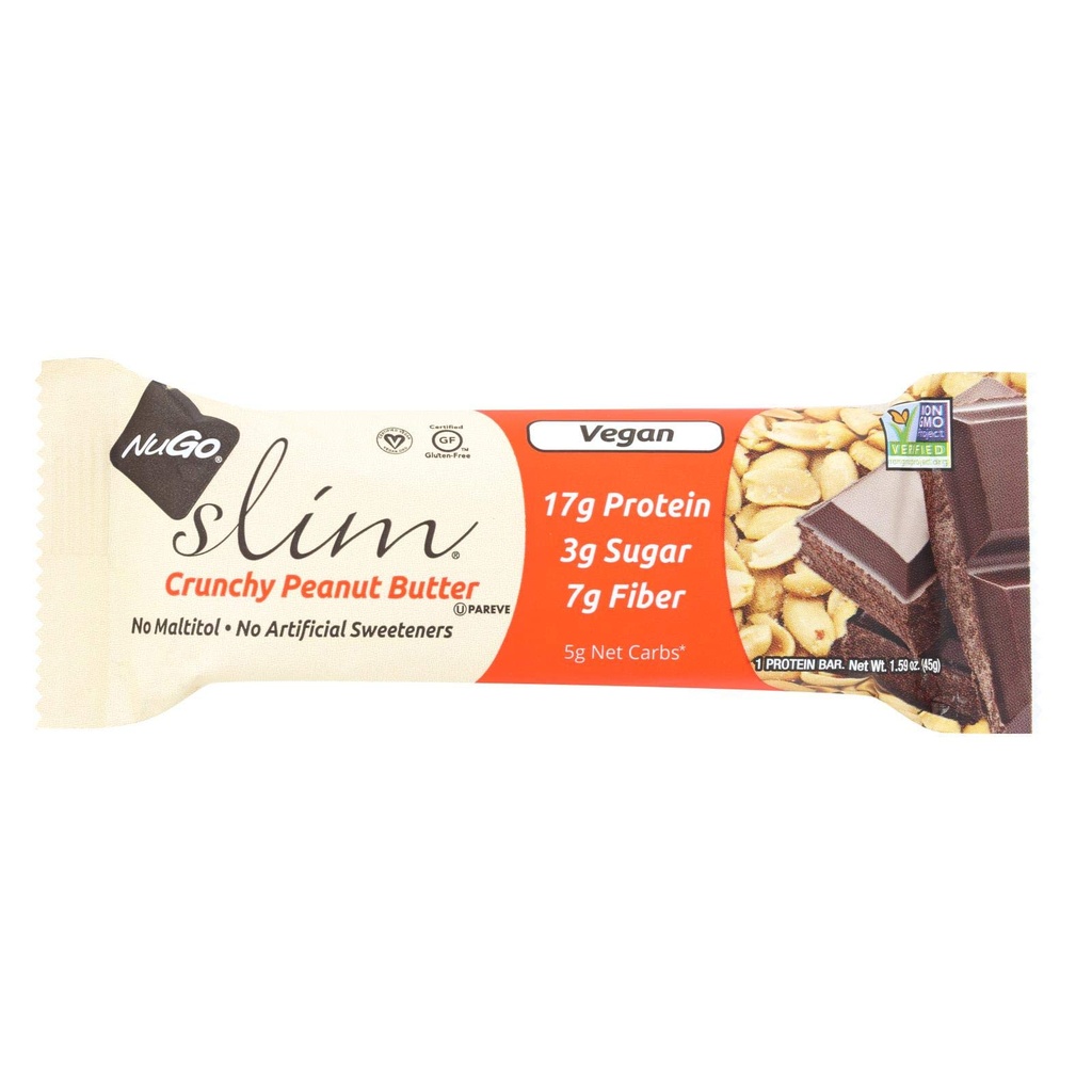 Nugo Nutrition Bar - Slim - Crunchy Peanut Butter - 1,59 Oz Bars - sag af 12