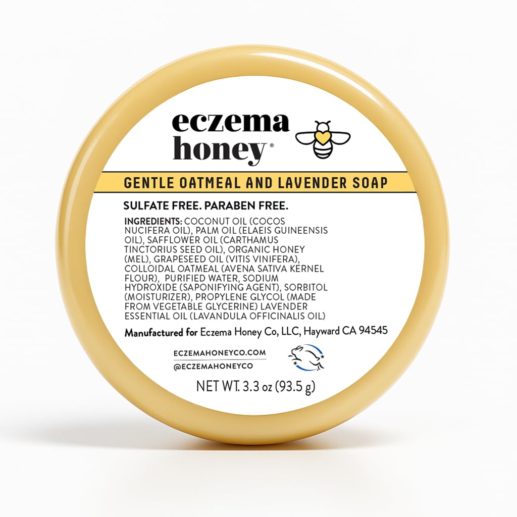 ECZEMA HONEY Gentle Havregryn og Lavendel Sæbe - Natural Eksem Body Wash - Daglig Gentle Sæbe til Tør, Itchy, Følsom, & Irritable Hud (3.3 Oz)