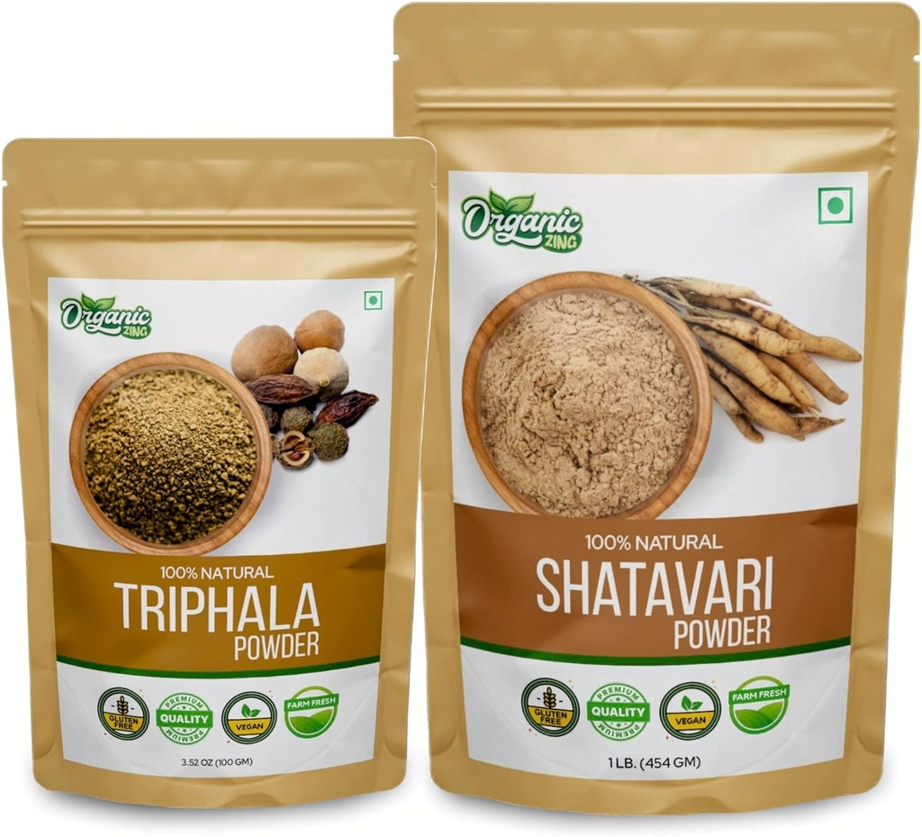 ORGANISK ZING Shatavari- 454g & Triphala Powder- 100g