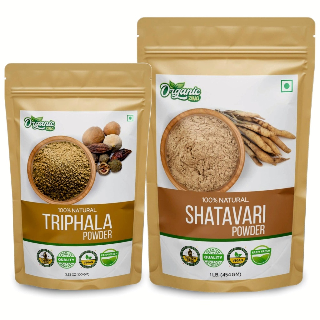 ORGANISK ZING Shatavari- 454g & Triphala Powder- 100g
