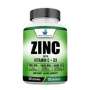 American Standard Kosttilskud Zink 100mg, vitamin C 1000mg, og vitamin D3 5000 IE (125mcg) Per Servering - Gluten Free, Non- GMO, 120 kapsler, 60 Servering
