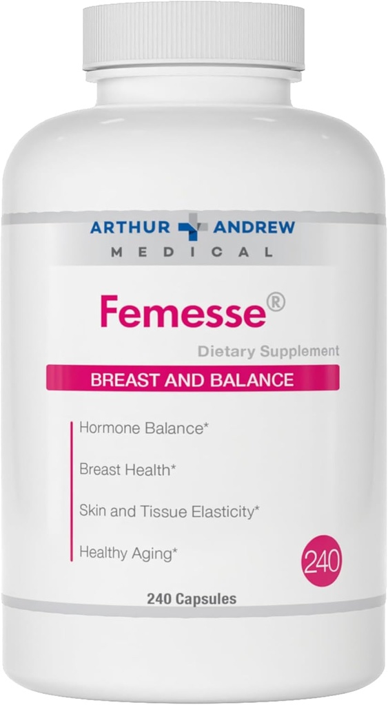 Arthur Andrew Medical, Femesse, Bryst og Balance, Skønhed og Hormone Support, Vegan, Gluten Free, 240 Kapsler (60 Servere)