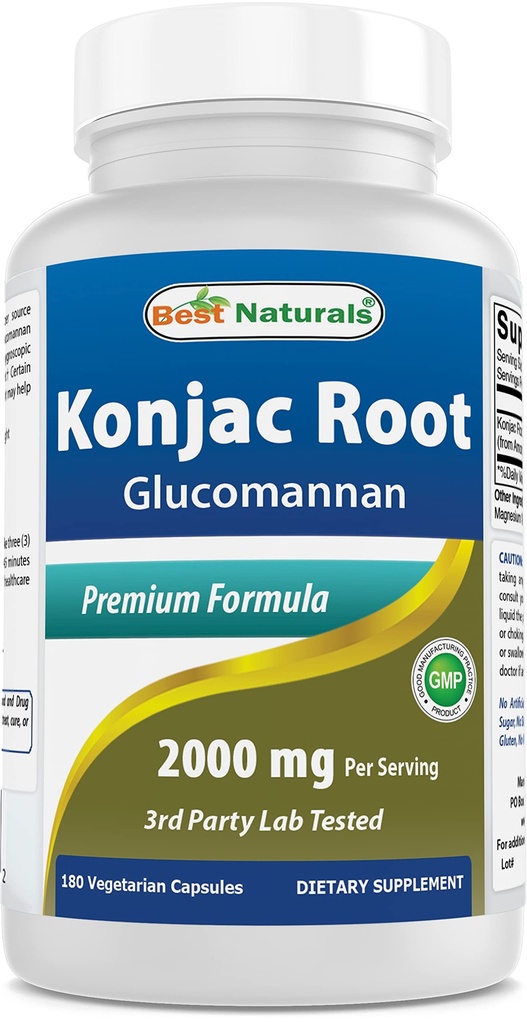 Bedste Naturals Konjac Root 2000mg, 180 Greve