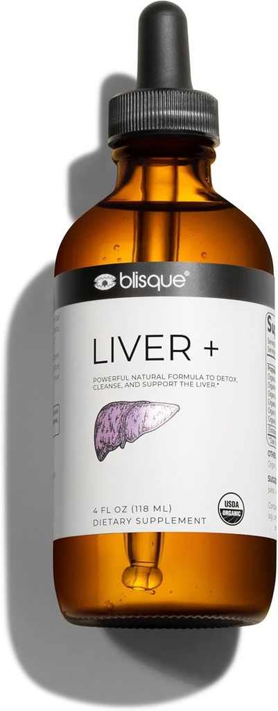 Blisque - Organic Lever Support Complex Supplement til Detox, Rengøring, og reparation af leveren; Læger-Godkendte 124; Naturlige Ingredienser • 124; Mælk tidsel og Mælkebøtte Root • 124; 4 Ounce • 124; 118 Tjenester
