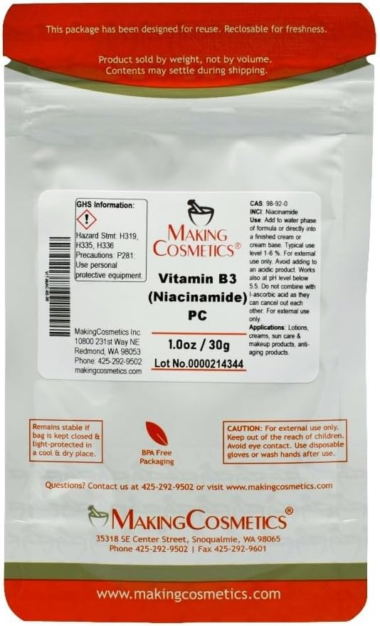 MakingCosmetics - Vitamin B3 (Niacinamid) PC - 1.0oz / 30g - Kosmetiske midler
