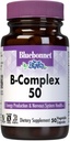 Bluebonnet Nutrition B Complex 50 Vegetabilske kapsler, Komplet Fuld Spektrum, B6-vitamin, B12, Biotin, Folate, Vegan, Vegetar, Gluten Free, Soy Free, Milk Free, Kosher, 50 Vegetabilske kapsler