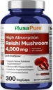 NusaPure Reishi Mushroom Extract 20: 1 Extract, 200 mg Ækvivalent med 400mg per kapsel 300 Veggie Caps Vegan, Non- GMO, Vegan