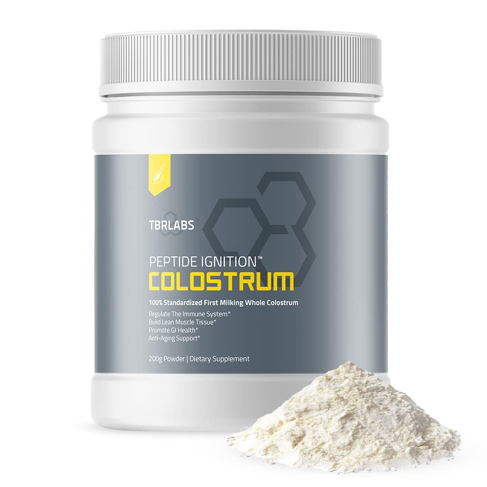 Colostrum pulver, Græs Fed, Gut Sundhed, Bloating, Immunitet, Hud og hår, Indeholder 400 + Bioactive Nutrients, Potent Bioavailable, Keto, 100% First Milking - 200g (132 Servere)