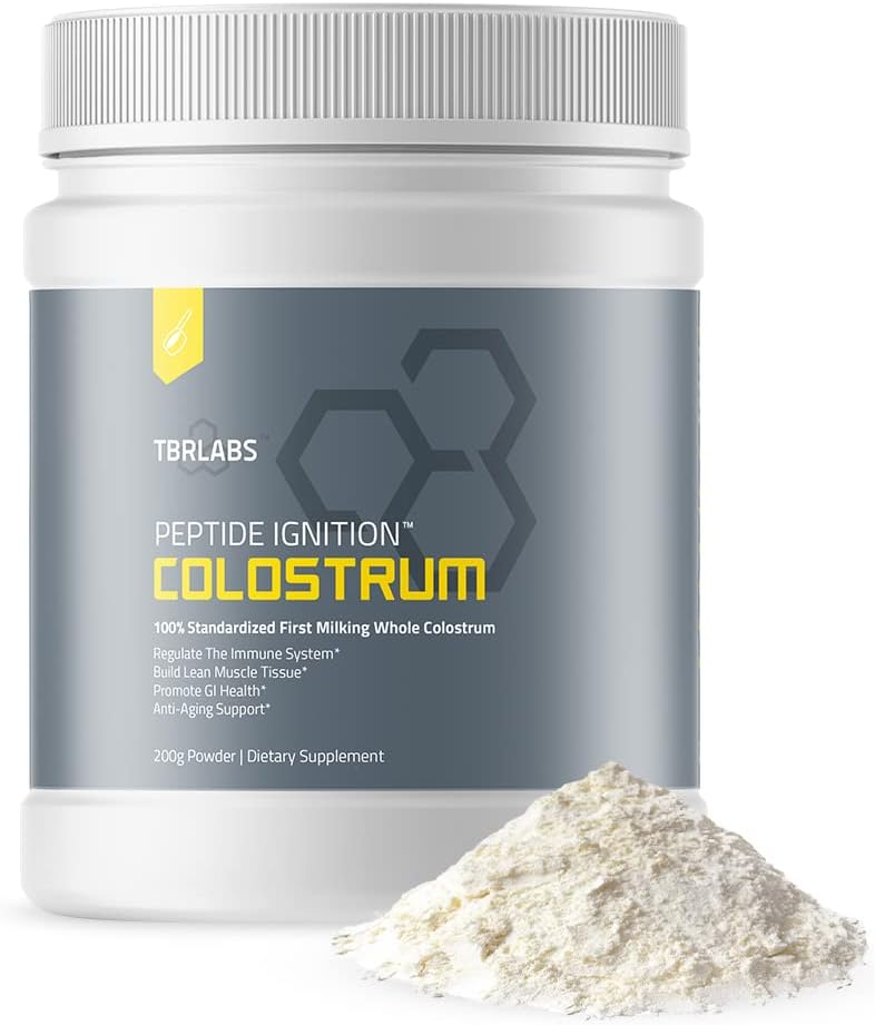 Colostrum pulver, Græs Fed, Gut Sundhed, Bloating, Immunitet, Hud og hår, Indeholder 400 + Bioactive Nutrients, Potent Bioavailable, Keto, 100% First Milking - 200g (132 Servere)