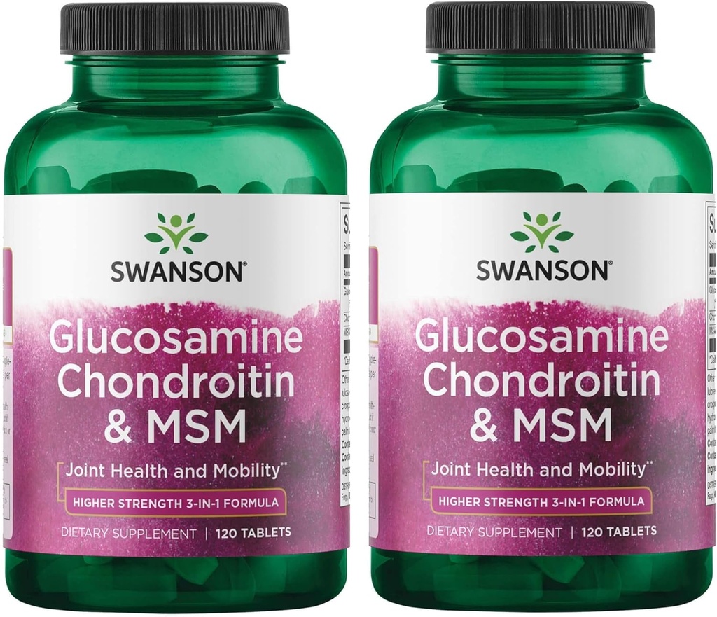 Swanson Glucosamin Chondroitin & Msm 500 / 400 / 200 Milligram 120 Tabs (2 Pack)