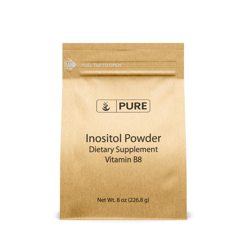 Pure Original Ingredienser Inositol (Vitamin B8) Pulver (8 oz) Altid Pure, Ingen Fyldere eller Tilsætningsstoffer, Lab Verified