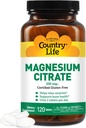 Country Life Magnesium Citrate 250 mg - 120 tabletter - Understøtter muskel & nerve funktion, hjerte Rhythm, sundt immunsystem, energiproduktion - Magnesium Complex supplement