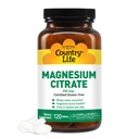 Country Life Magnesium Citrate 250 mg - 120 tabletter - Understøtter muskel & nerve funktion, hjerte Rhythm, sundt immunsystem, energiproduktion - Magnesium Complex supplement