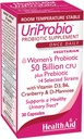 HealthAid UriProbio - 50 Millioner CFU Kvinder Probiotiske med Prebiotic, Cranberry, D- Mannose, D-vitamin i & B; understøtter urinveje & fordøjelsesbesvær, syre & bile resistent, Vegan