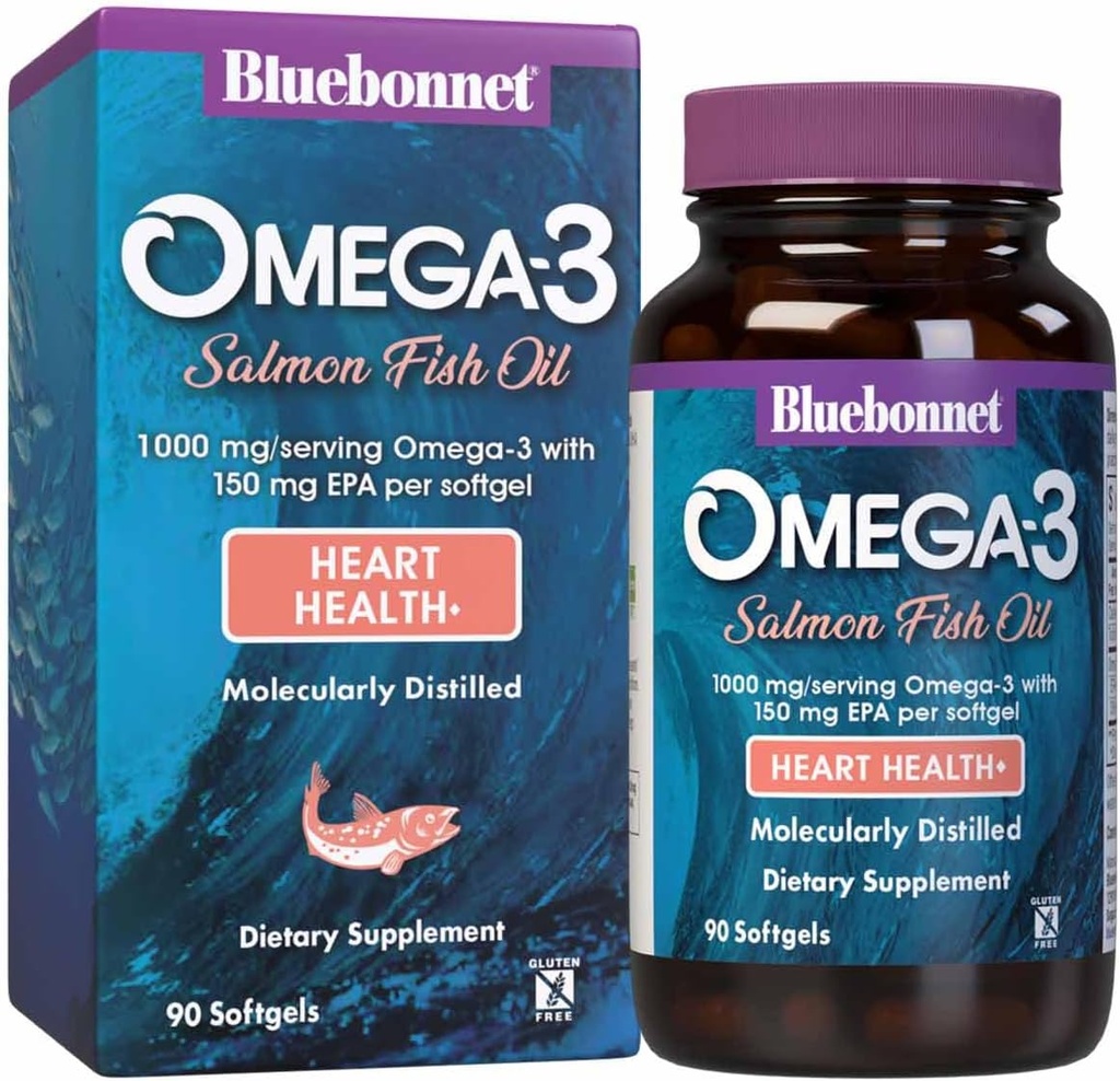 BlueBonnet Nutrition Omega-3 Salmon Oil Softgels, 90 Greve