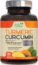 Gurkemeje Supplement 2600mg - 95% Curcuminoider med økologisk gurkemeje & BioPerine Black Pepper til bedste absorption, Nature 's Vegan fælles støtte, Non- GMO Tumerisk, Flasket i USA - 180 kapsler