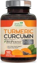 Turmeric Curcumin Supplement 2600mg - 95% Curcuminoids with Organic Turmeric & BioPerine Black Pepper for Best Absorption, Nature's Vegan Joint Support, Non-GMO Tumeric, Bottled in USA - 180 Capsules
