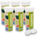 Drinklits Lemon Lime Electrolyte Fizzy Hydration Tablets (6) Tube Bundle - 124; 0g Sugar - Natural Sports Drink - Essential Electrolytes