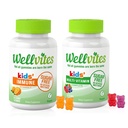 Wellvites Kids Multivitamin & immunforsvar Daglig Gummies Bundle - Sukker fri, Vegansk, Ikke-GMO - Vitaminer til børn - C-vitamin til børn immunstøtte - Ingen kunstige sødestoffer - 60 Greve
