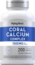 Piping Rock Coral Calcium 1000 mg 10 mg 12 4; 200 Kapsler 12 4; Knogleformel kompleks med D-vitamin, C, og Magnesium 12 4; Non- GMO, Gluten Free Supplement
